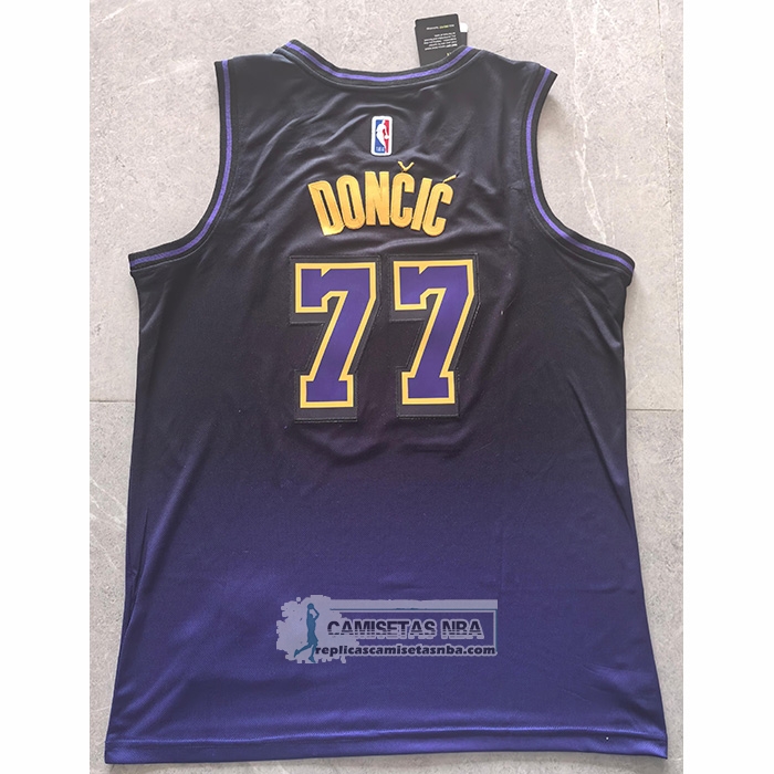 Camiseta Los Angeles Lakers Luka Doncic NO 77 Ciudad 2024-25 Violeta